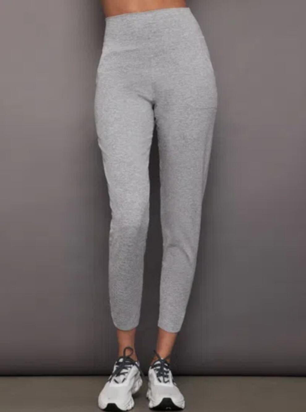 Carbon 38 Lounge Pant Women's Large Heather Gray Tulip Ankle Slit Pull-On
